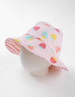 Chapeau réversible à imprimés fraises  - vertbaudet enfant