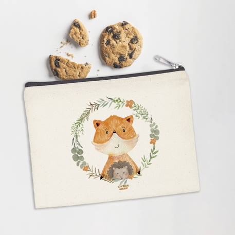 Fille-Accessoires-Fourniture scolaire-Pochette zippée renard et hérisson