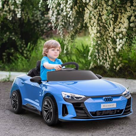 Voiture électrique enfant audi rs e-tron gt v. Max. 5 km/h télécommande effets sonores lumineux Blanc+Bleu+Noir+Rouge 8 - vertbaudet enfant 