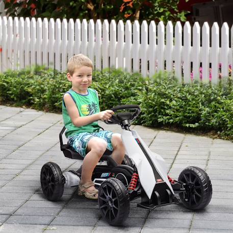 Kart électrique enfant 12v 2 vitesses max. 5 km/h ceinture sécurité Blanc 2 - vertbaudet enfant 