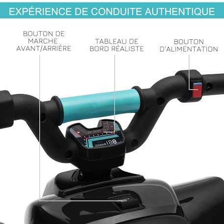 Quad électrique enfant - voiture électrique enfant - marche av, ar - 6 v, v. Max. 4,6 km/h Noir+Rose+Vert 5 - vertbaudet enfant 