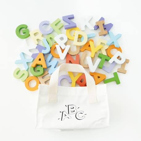 Lettres de l'alphabet en bois Bleu 4 - vertbaudet enfant 