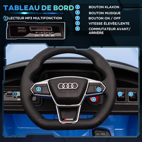 Voiture électrique enfant audi rs e-tron gt v. Max. 5 km/h télécommande effets sonores lumineux Blanc+Bleu+Noir+Rouge 11 - vertbaudet enfant 