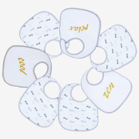 Lot de 7 bavoirs bébé Jaune 1 - vertbaudet enfant 