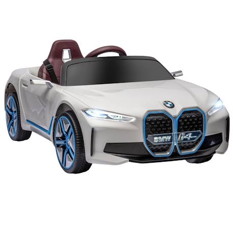 Voiture électrique enfant bmw i4 12v 5km/h max. Nombreux effets télécommande Blanc+Noir 1 - vertbaudet enfant 