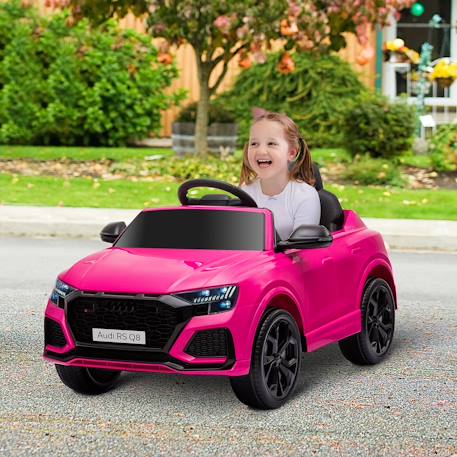 Voiture électrique enfant audi rs q8 - 2 moteurs - télécommande - effets sonores, lumineux Noir+Rose 6 - vertbaudet enfant 