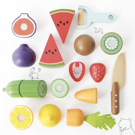 Aliments en bois à découper Beige 5 - vertbaudet enfant 