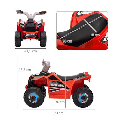 Quad électrique enfant v. Max. 2,5 km/h 6 v Rose+Rouge+Vert 9 - vertbaudet enfant 