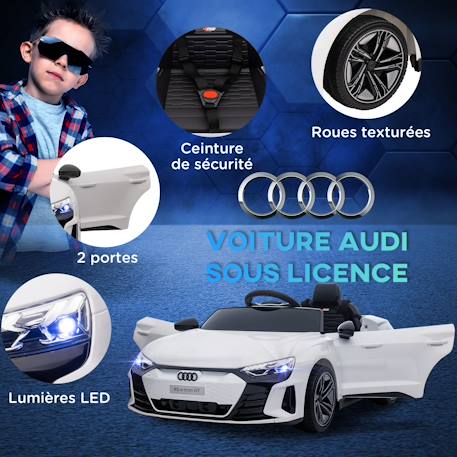 Voiture électrique enfant audi rs e-tron gt v. Max. 5 km/h télécommande effets sonores lumineux Blanc+Bleu+Noir+Rouge 4 - vertbaudet enfant 