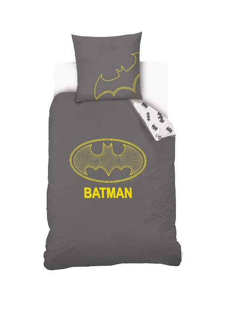 Housse de couette batman logo dc comics coton Gris 1 - vertbaudet enfant 
