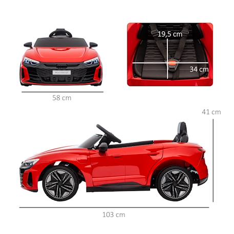 Voiture électrique enfant audi rs e-tron gt v. Max. 5 km/h télécommande effets sonores lumineux Blanc+Bleu+Noir+Rouge 21 - vertbaudet enfant 