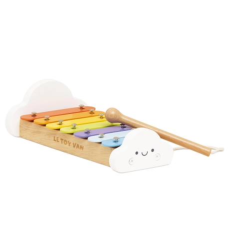 Xylophone arc-en-ciel en bois et métal Blanc 1 - vertbaudet enfant 