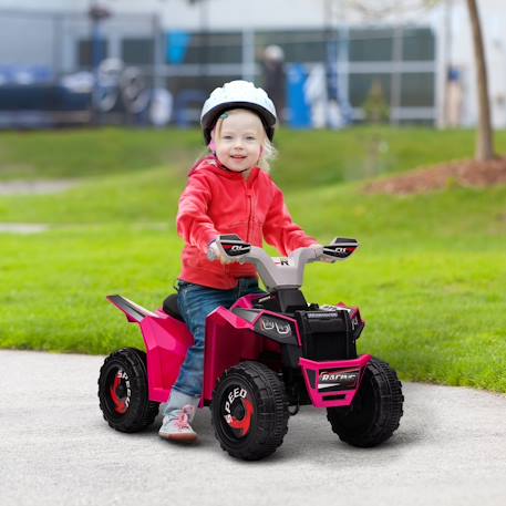 Quad électrique enfant v. Max. 2,5 km/h 6 v Rose+Rouge+Vert 2 - vertbaudet enfant 