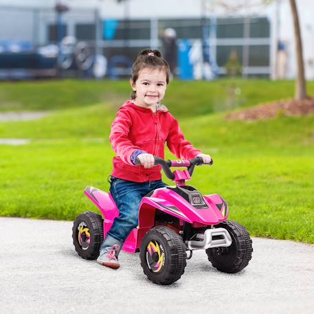 Quad électrique enfant - voiture électrique enfant - marche av, ar - 6 v, v. Max. 4,6 km/h Noir+Rose+Vert 7 - vertbaudet enfant 