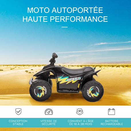 Quad électrique enfant - voiture électrique enfant - marche av, ar - 6 v, v. Max. 4,6 km/h Noir+Rose+Vert 4 - vertbaudet enfant 