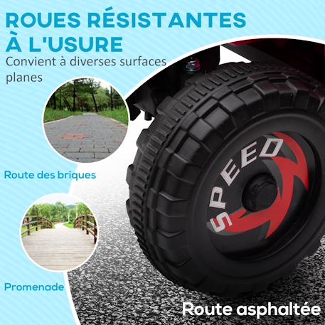 Quad électrique enfant v. Max. 2,5 km/h 6 v Rose+Rouge+Vert 6 - vertbaudet enfant 