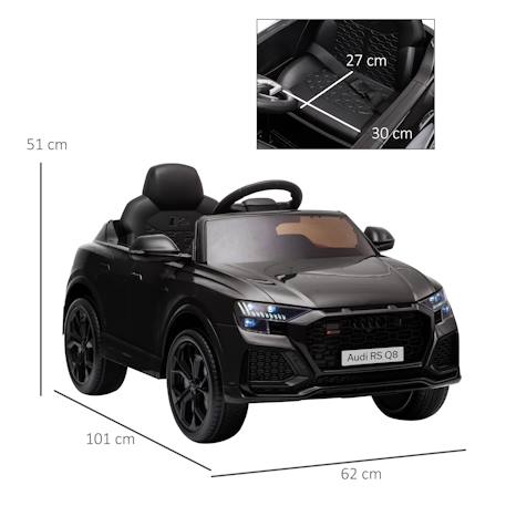 Voiture électrique enfant audi rs q8 - 2 moteurs - télécommande - effets sonores, lumineux Noir+Rose 3 - vertbaudet enfant 
