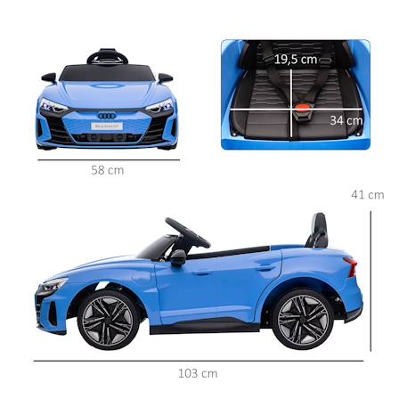 Voiture électrique enfant audi rs e-tron gt v. Max. 5 km/h télécommande effets sonores lumineux Blanc+Bleu+Noir+Rouge 9 - vertbaudet enfant 