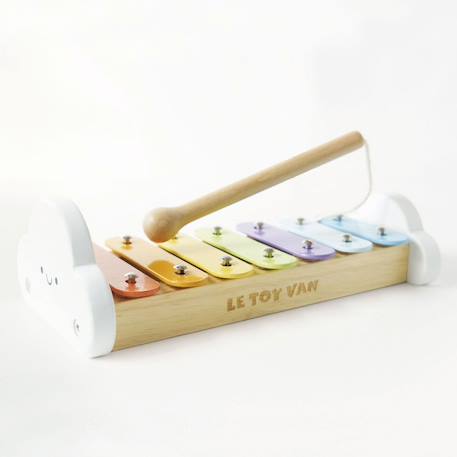 Xylophone arc-en-ciel en bois et métal Blanc 5 - vertbaudet enfant 