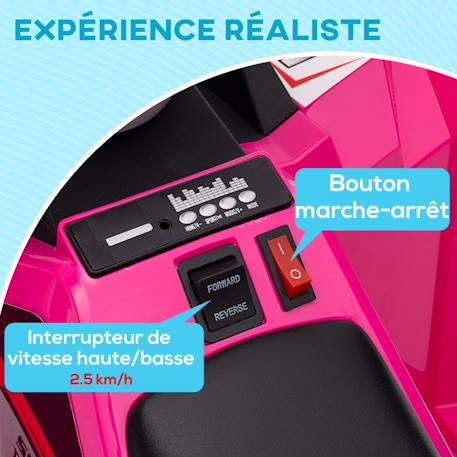 Quad électrique enfant v. Max. 2,5 km/h 6 v Rose+Rouge+Vert 4 - vertbaudet enfant 
