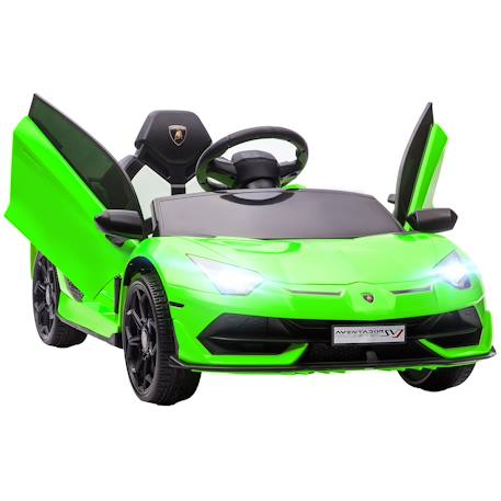 Voiture électrique enfant lamborghini aventador roadster svj télécommande effets sonores lumineux Rouge+Vert 7 - vertbaudet enfant 