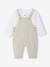 Ensemble bébé naissance cérémonie chemise salopette en lin et coton argile+bleu 2 - vertbaudet enfant 