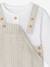 Ensemble bébé naissance cérémonie chemise salopette en lin et coton argile+bleu 6 - vertbaudet enfant 