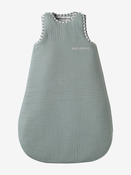 Gigoteuse été en gaze de coton personnalisable vert sauge 3 - vertbaudet enfant 
