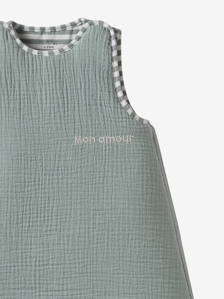 Gigoteuse été en gaze de coton personnalisable vert sauge 2 - vertbaudet enfant 