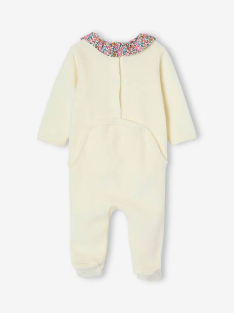 Pyjama bébé fille velours et tissu Liberty personnalisable écru 2 - vertbaudet enfant 