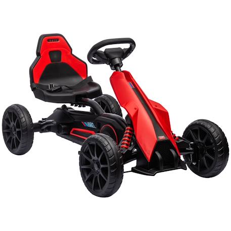 Kart à pédales enfant go kart formule 1 racing aileron avant carter chaine fermé siège réglable avec ceinture Noir+Rouge 7 - vertbaudet enfant 