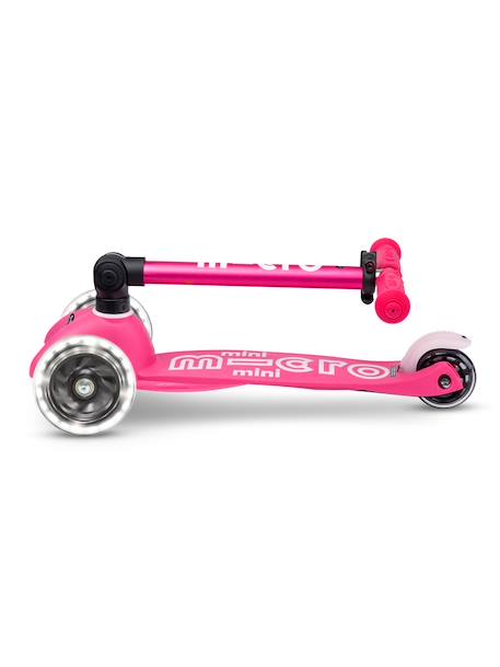 Trottinette 3 roues mini micro deluxe  pliable led Aqua+Bleu nuit+Rose 18 - vertbaudet enfant 