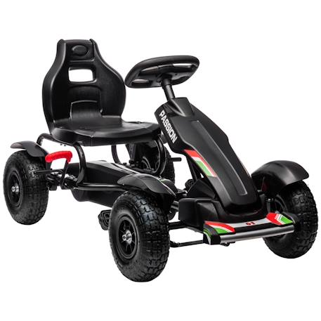 Kart à pédales enfant go kart formule 1 racing passione italia pneus gonflables caoutchouc Noir 1 - vertbaudet enfant 