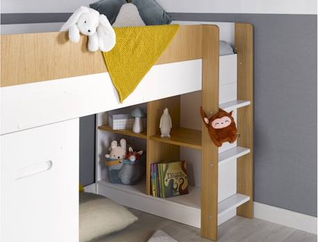 Lit mi-hauteur bureau & commode opus Blanc et bleu nuit opus+Blanc et bois+Blanc et vert mousse 8 - vertbaudet enfant 