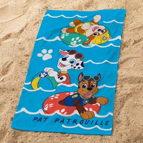 Serviette de bain et de plage imprimée 100% coton, pat patrouille water Bleu 2 - vertbaudet enfant 