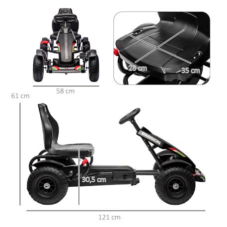 Kart à pédales enfant go kart formule 1 racing passione italia pneus gonflables caoutchouc Noir 3 - vertbaudet enfant 