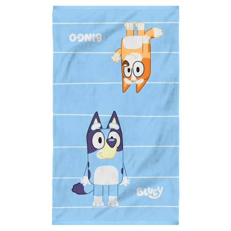 Serviette de bain et de plage imprimée 100% coton, bluey duo Bleu ciel 1 - vertbaudet enfant 