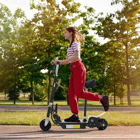Trottinette électrique enfant pliable 120w 10 km/h max. Hauteur guidon et selle réglable Noir 2 - vertbaudet enfant 
