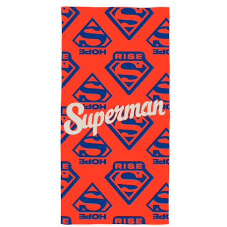 Serviette de bain et de plage imprimée 100% coton, superman rise Rouge 1 - vertbaudet enfant 