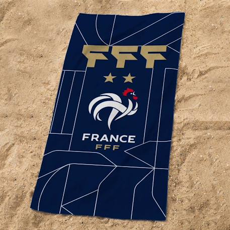 Serviette de bain et de plage imprimée 100% coton, fff construction Bleu marine 2 - vertbaudet enfant 