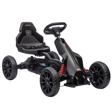 Kart à pédales enfant go kart formule 1 racing aileron avant carter chaine fermé siège réglable avec ceinture Noir+Rouge 1 - vertbaudet enfant 
