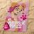 Serviette de bain et de plage imprimée 100% coton, pat patrouille good vibes Rose 2 - vertbaudet enfant 