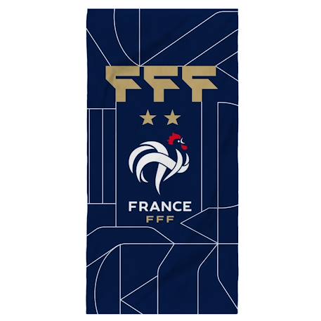 Serviette de bain et de plage imprimée 100% coton, fff construction Bleu marine 1 - vertbaudet enfant 
