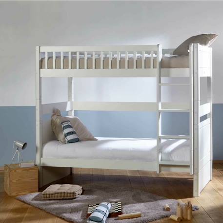 Lit superposé modulable bois massif victoria Blanc 1 - vertbaudet enfant 