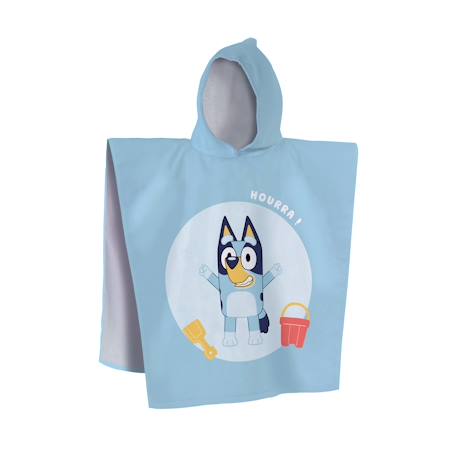 Cape de bain imprimée 100% coton, bluey hourra Bleu ciel 1 - vertbaudet enfant 