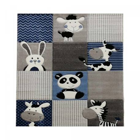 Tapis enfant tissé motif animaux zoo Bleu 6 - vertbaudet enfant 