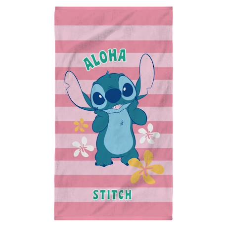 Serviette de bain et de plage imprimée 100% coton, disney home stitch ohana Rose 1 - vertbaudet enfant 
