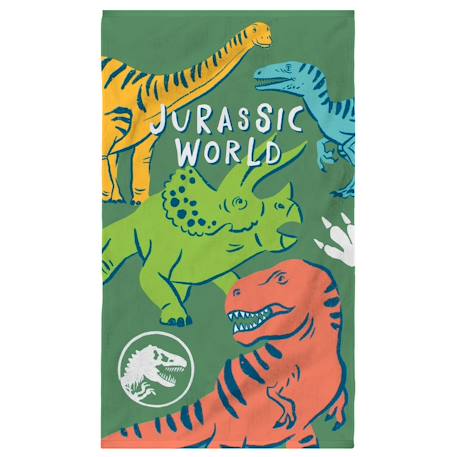 Serviette de bain et de plage imprimée 100% coton, jurassic world quatro kaki Kaki 1 - vertbaudet enfant 