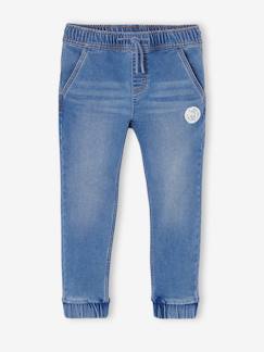Pantalon jogger en denim effet molleton facile à enfiler garçon  - vertbaudet enfant