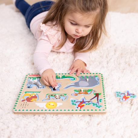 Puzzle sonore animaux du zoo Vert 3 - vertbaudet enfant 